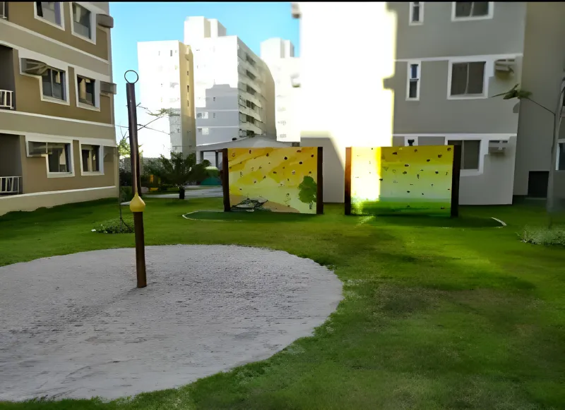 Paredes de escalada construídas na área de lazer de um condomínio — Tribo da Trilha PE